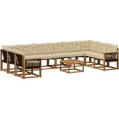 vidaXL Buiten bank set 11 st Natuurlijk en Beige