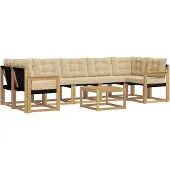 vidaXL Buiten bank set 8 st Wit en Beige
