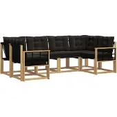 vidaXL Buiten bank set 6 st Wit en zwart