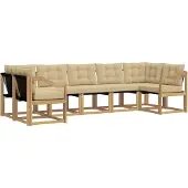 vidaXL Buiten bank set 7 st Wit en Beige