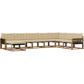 vidaXL Buiten bank set 8 st Natuurlijk en Beige Massief Acacia Hout
