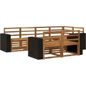vidaXL Buiten bank set 7 st Naturel Polyester