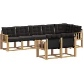 vidaXL Buiten bank set 8 st Wit en zwart
