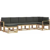 vidaXL Buiten bank set 7 st Wit en antracietkleurig Polyester