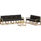 vidaXL Buiten bank set 8 st Wit en zwart