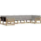 vidaXL Buiten bank set 7 st Wit en Lichtgrijs