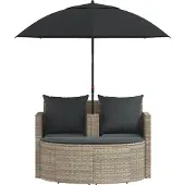vidaXL Tuin Sofa 8 st poly rattan Lichtgrijs en Donkergrijs