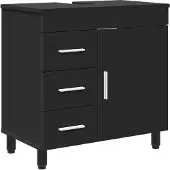 Syfax Badkamer Waskom Zwart 60 x 35 x 60 cm Bewerkt hout