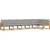 vidaXL Buiten bank set 6 st Wit en Lichtgrijs
