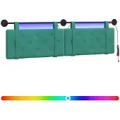 vidaXL Hangend hoofdbord Met LED-verlichting Turquoise Fluweel