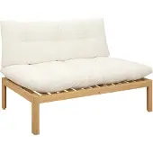 vidaXL Midden Sofa Eenheid Licht Acacia en Crèmekleurig Wit Acaciahout
