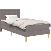 vidaXL Bedframe met matras met hoofdeinde Taupe 90 x 190 cm Stof