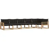 vidaXL Buiten bank set 6 st Wit en zwart