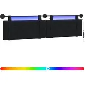 vidaXL Hangend hoofdbord Met LED-verlichting Zwart Fluweel