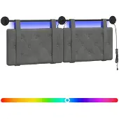 vidaXL Hangend hoofdbord Met LED-verlichting Donkergrijs Fluweel