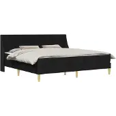 vidaXL Bedframe met matras met hoofdeinde Polyester