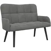 vidaXL 2-Zits Sofa Donkergrijs 115 x 61 x 87 cm fluweel