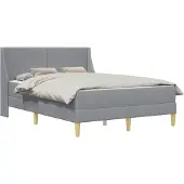 vidaXL Bedframe met matras met hoofdeinde Polyester