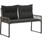 vidaXL Tuinbank 2 -Seater 4 st 110 x 59 x 82 cm poly rattan