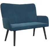 vidaXL 2-Zits Sofa Blauw 115 x 61 x 87 cm fluweel