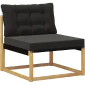 vidaXL Buiten bank set met kussen 9 pcs Wit en zwart