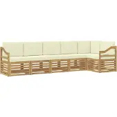 vidaXL Buiten bank set 6 st Wit en crèmekleurig Polyester