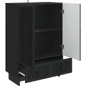 vidaXL Dressoir Zwart 66 x 34,5 x 95 cm Geconstrueerd hout