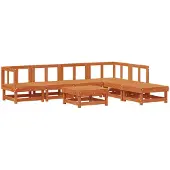 vidaXL Tuin loungeset 7 pcs Wasbruin Massief grenenhout
