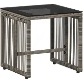 vidaXL Tuinmeubels set, 11 stuks, grijs en marineblauw, polyrotan