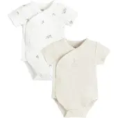 Cool Club Rompertje/body beige / groen / wit
