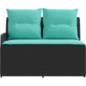vidaXL Tuin Armleuning Sofa met Opklapbare Tafel 2 Stuk PE Riet