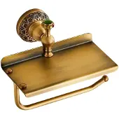 Unyqoos Stijlvolle toiletpapierhouder met antiek messing en smartphonehouder