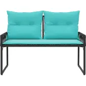 vidaXL Tuinbank 2 -Seater 4 st 110 x 59 x 82 cm poly rattan