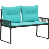 vidaXL Tuinbank 2 -Seater 4 st 110 x 59 x 82 cm poly rattan