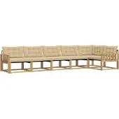 vidaXL Buiten bank set 6 st Wit en Beige