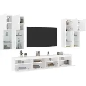 Prolenta Maison Exclusive - TV-meubelset met 7 delen, inclusief LED-verlichting, wit