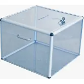 Viso Transparante stembus brievenbus met slot – 40 L – Vierkant model met sleuf en sleutelsluiting