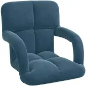 vidaXL Verstelbare vloostoel Blauw Fluweel
