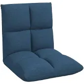 vidaXL Verstelbare vloostoel Blauw Stof