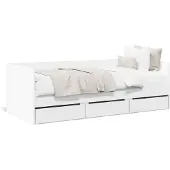 vidaXL Slaapbank met lades zonder matras 90x200 cm wit