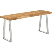 vidaXL Bankje met natuurlijke rand 105 cm massief acaciahout