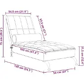 vidaXL Massage chaise longue met bolster stof donkergrijs