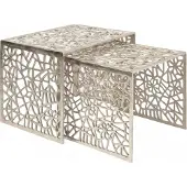 Wohnling Bijzettafelset aluminium zilver 2-delig