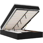 vidaXL Ottoman bed met matras 120x190 cm kunstleer zwart