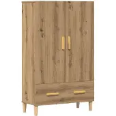 vidaXL Hoge kast 70x31x115 cm bewerkt hout artisanaal eikenkleur