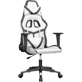 vidaXL Massage gamestoel kunstleer wit en zwart