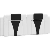 vidaXL Hoofdbordkussen "Viana" 120 cm kunstleer wit en zwart