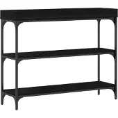 vidaXL Wandtafel met schappen 100x30x80 cm zwart