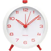 Karlsson Wekker Button Retro White Bright Scarlet Red