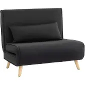 HOMCOM - Scandinavische - Loungestoel - Zwart - Verstelbare Rugleuning